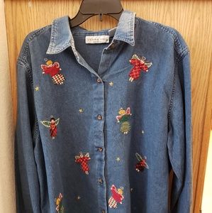 Embroidered Lightweight Shirt/Jacket